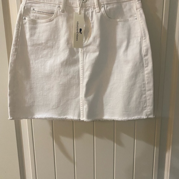 New White Cap white denim shirt with frayed hem. Adorable. - Picture 4 of 6